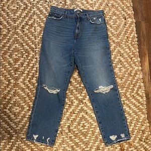 Current Elliott High rise cropped blue jeans